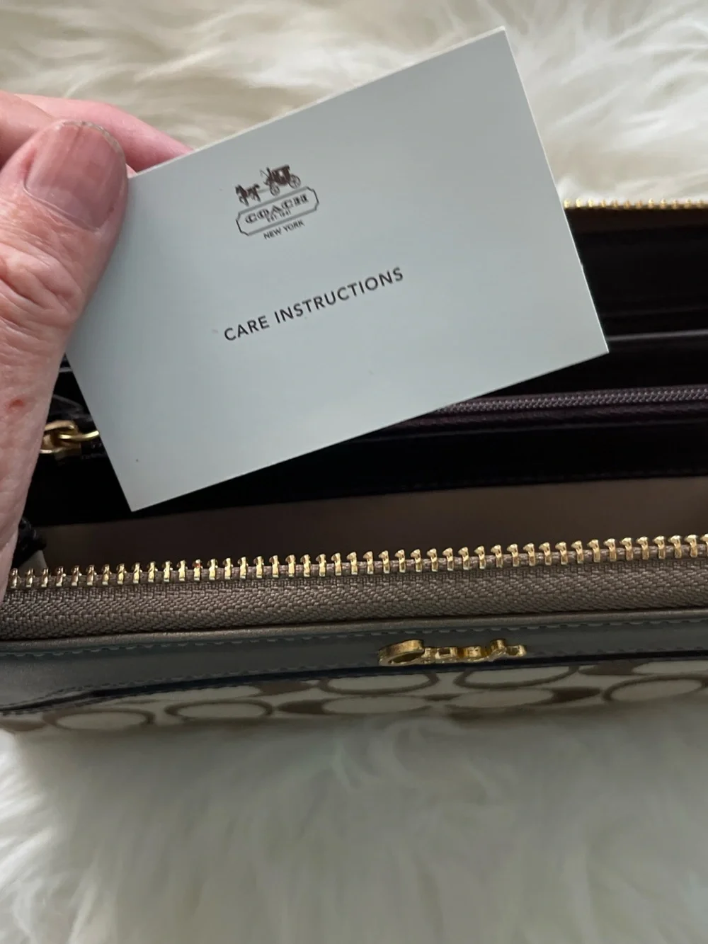 Coach Zip-Around Signature Wallet in Brown with Pink and Black Trim Like New